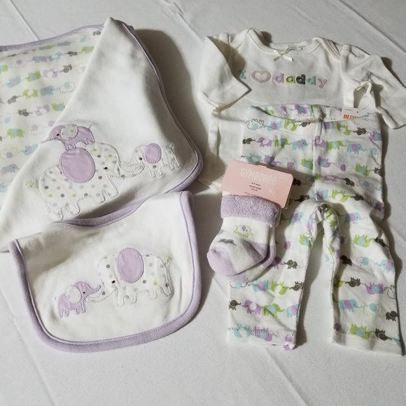 Gymboree Polka Dot Elephant NWT Blanket, 0-3 socks, Outlet Up to 7 lbs. pants, b - Picture 3 of 5
